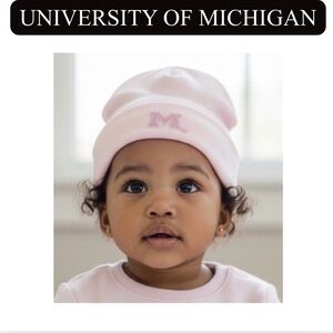 UNIVERSITY OF MICHIGAN (UofM) Pink Infant Hat. Authentic. NWT